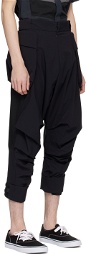 FUMITO GANRYU Black Paneled Trousers