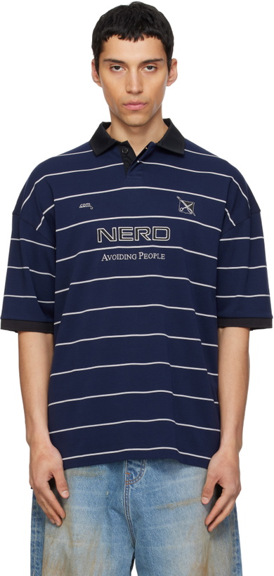 Photo: VETEMENTS Navy 'Nerd' Football Polo