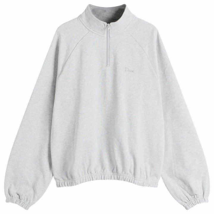 Photo: Dime Men's Classic Terry Quarter Zip Sweatshirt in Heather Gray