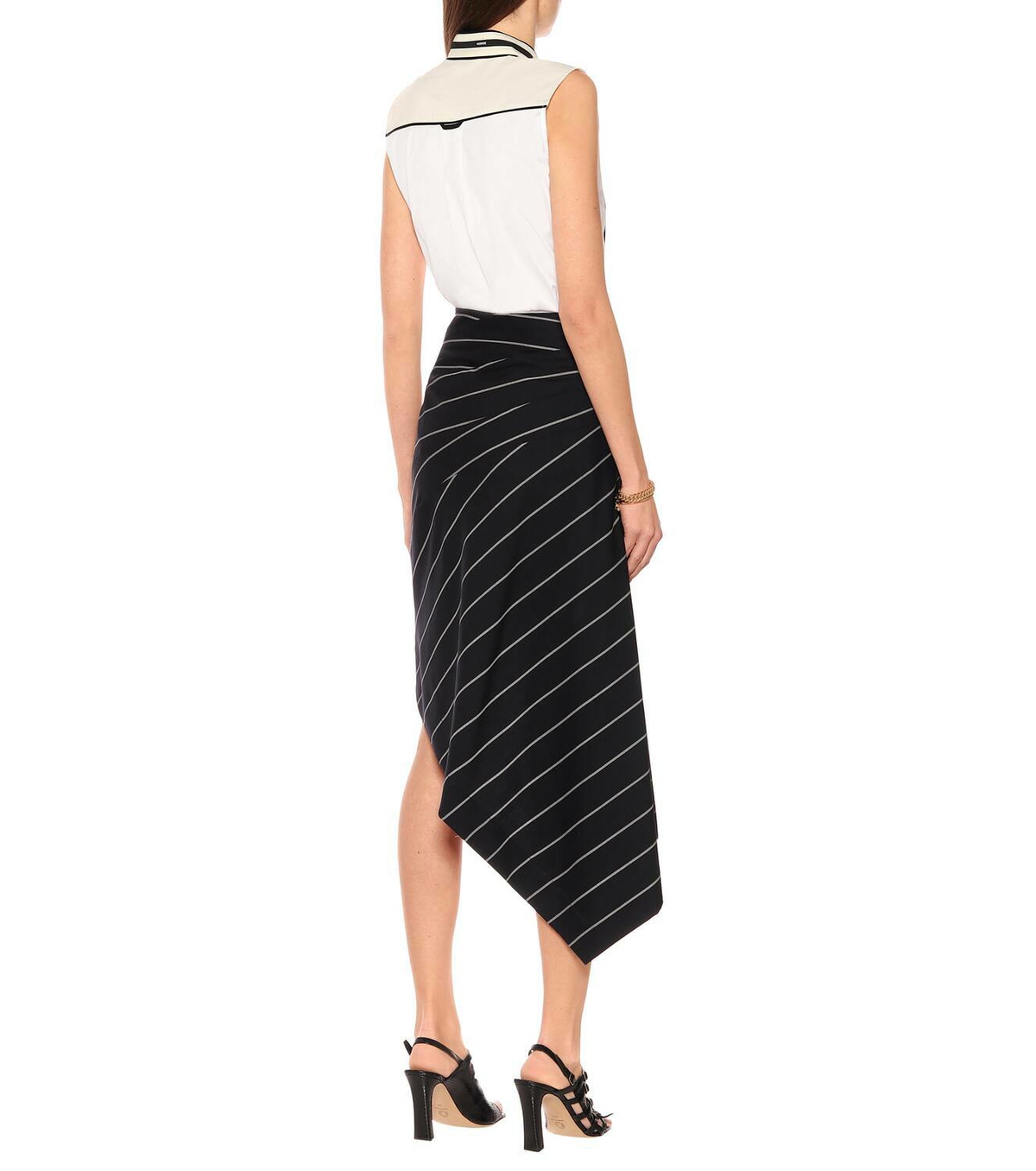 Monse Asymmetric wool midi skirt