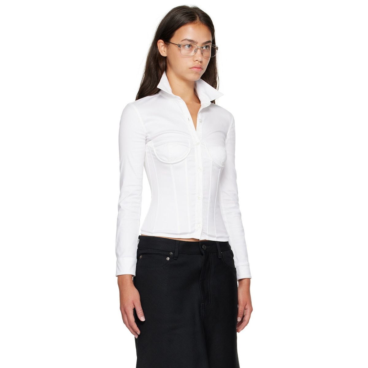 Balenciaga White Corseted Shirt