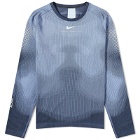 Nike Men's X Nocta Knit Long Sleeve Top in Cobalt Bliss/Dark Obsidian