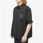 Raf Simons Men's Oversized Short Sleeved Denim Shirt in Black