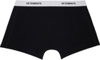 VETEMENTS Black All Over Logo Boxers