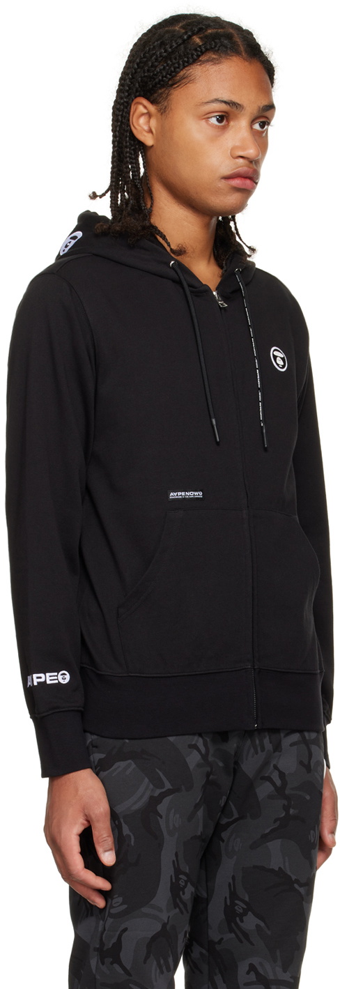 【A BATHING APE】AAPE BASIC ZIP UP HOODIE AAPE by A Bathing Ape Black Zip-Up Hoodie AAPE by A Bathing Ape