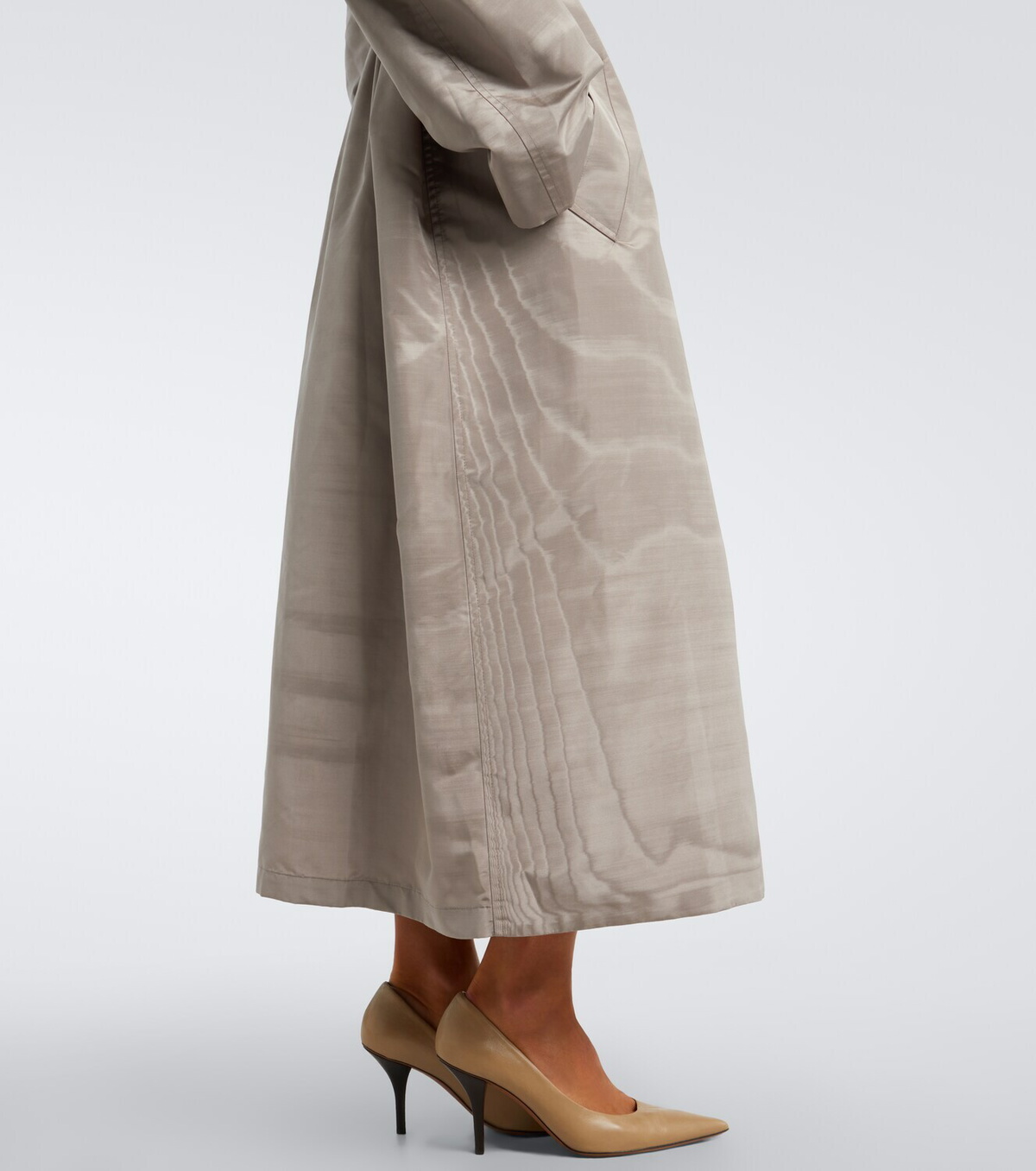 The Row Archa silk moiré faille trench coat
