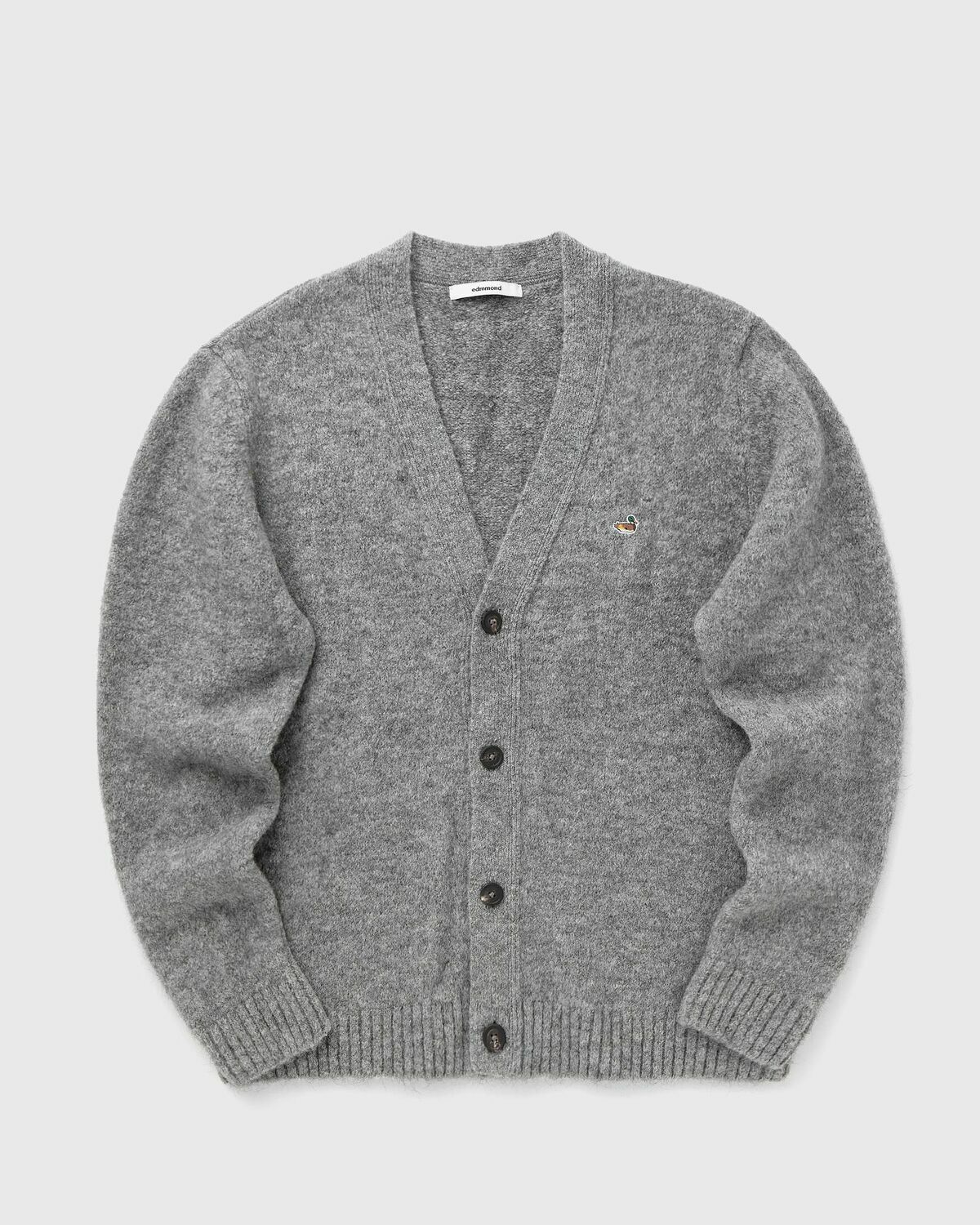 Edmmond Studios DUCK PATCH CARDIGAN Grey Mens Zippers & Cardigan