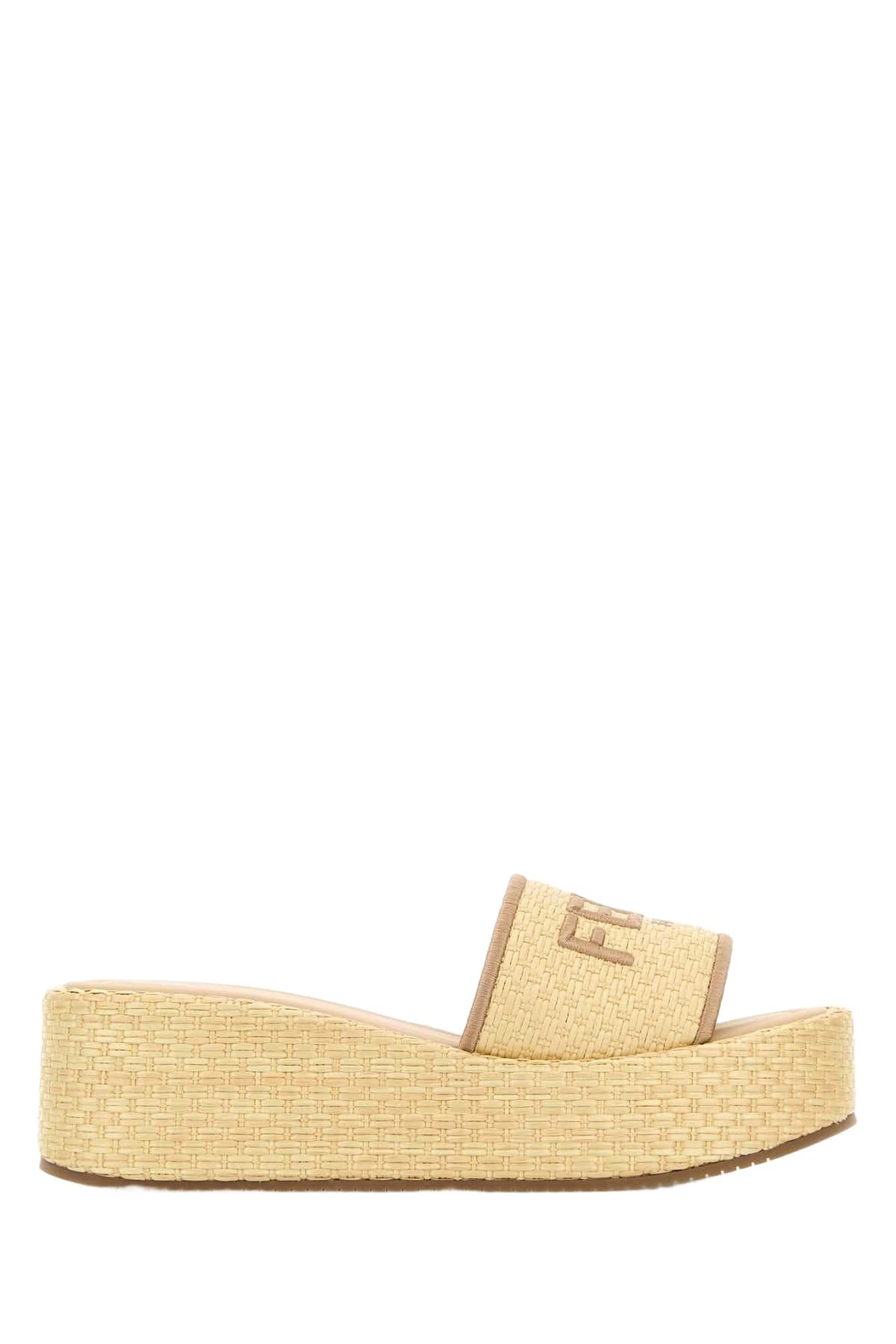 Fendi Printed Leather Baguette Slippers Fendi