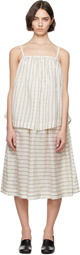 CASEY CASEY Off-White Fifi Double Midi Dress