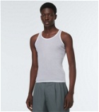 Maison Margiela Ribbed-knit cotton and silk tank top