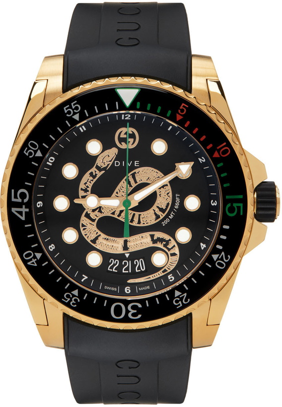 Photo: Gucci Black & Gold Dive Watch