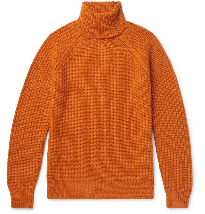 Photo: Valstar - Ribbed Cashmere Rollneck Sweater - Orange