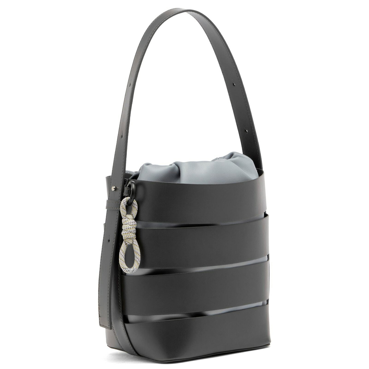 F/CE. Women's Tech Leather Cage Bucket Bag in Grey 