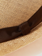 ANDERSON & SHEPPARD - Grosgrain-Trimmed Straw Panama Hat - Neutrals