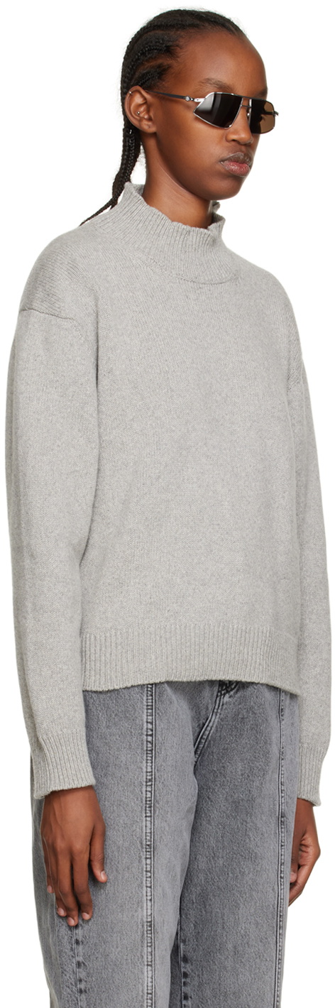 Han Kjobenhavn Gray Rib Trim Turtleneck