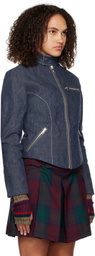 paria /FARZANEH Blue Zip-Up Denim Jacket