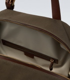 Giorgio Armani Leather-trimmed canvas duffel bag
