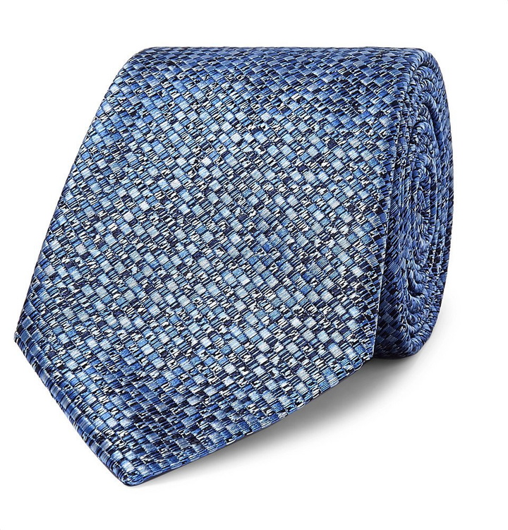 Photo: Canali - 8cm Woven Silk Tie - Men - Blue