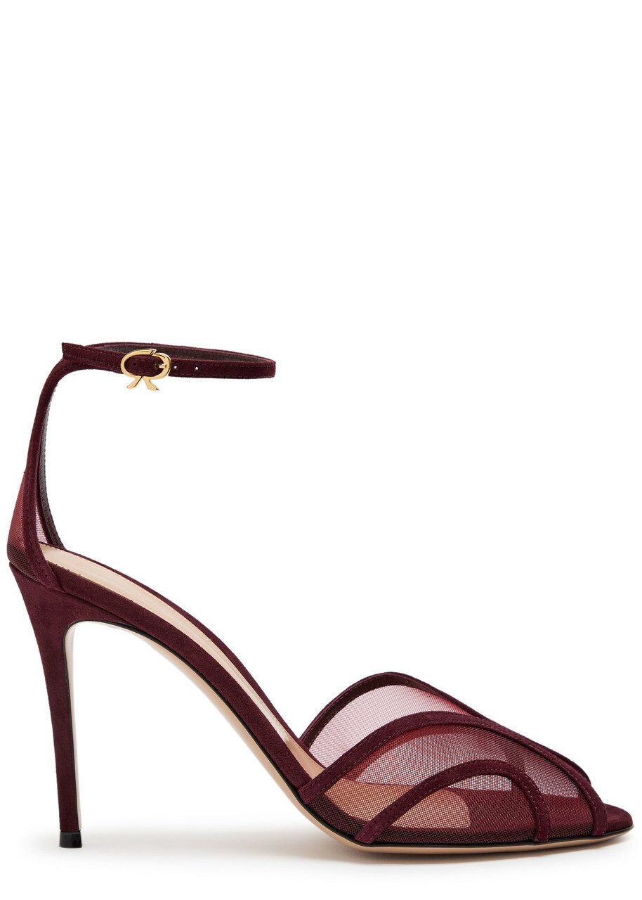 Gianvito Rossi 70 bow-detail velvet platform sandals