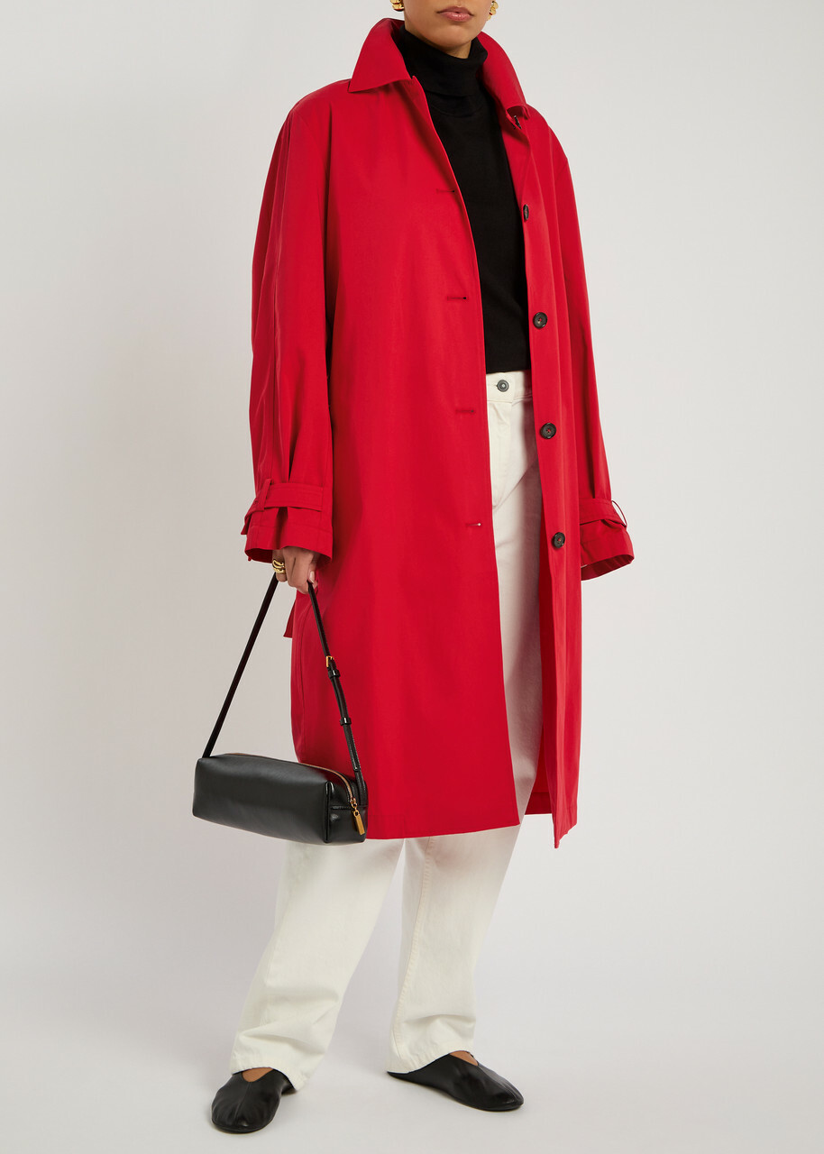 Toteme Belted Cotton Trench Coat Red