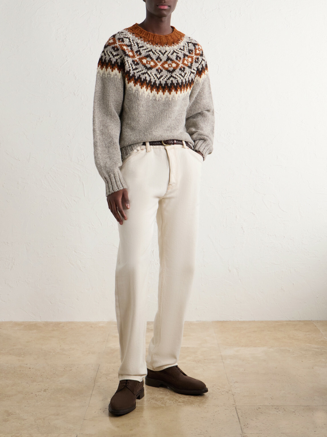 Barbour - Fair Isle Intarsia-Knit Wool Sweater - Gray
