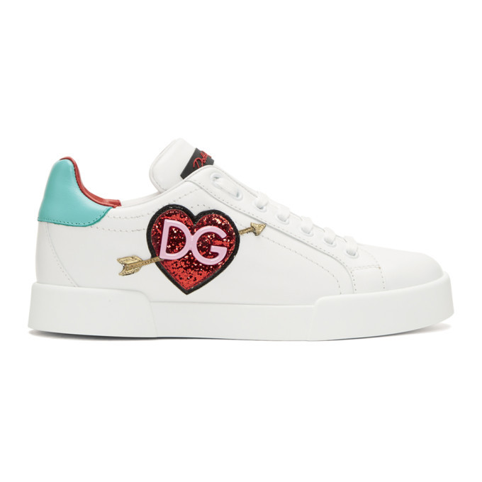 Dolce and Gabbana White Heart Sneakers Dolce Gabbana