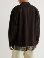 YMC - Ryder Fringed Flannel Shirt - Brown