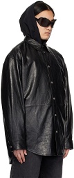Acne Studios Black Embossed Leather Jacket