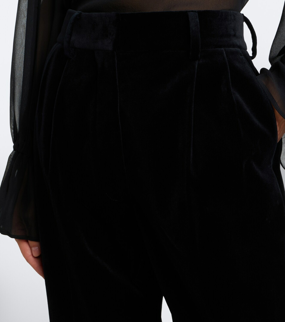 Blazé Milano Fox pleated cotton velvet straight pants