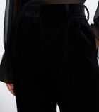 Blazé Milano Fox pleated cotton velvet straight pants