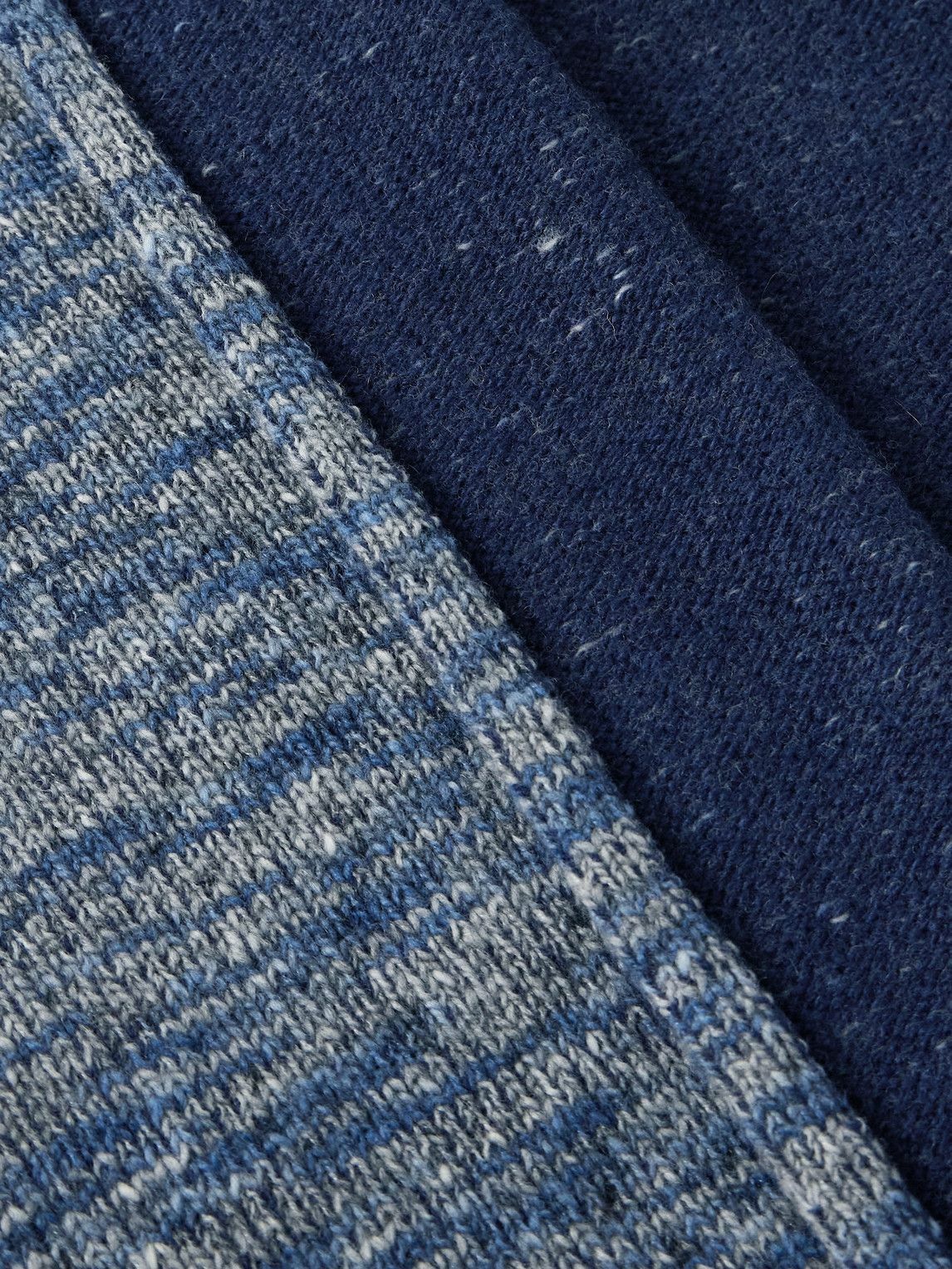 The Elder Statesman - Nomad Space-Dyed Wool-Blend Cardigan - Blue