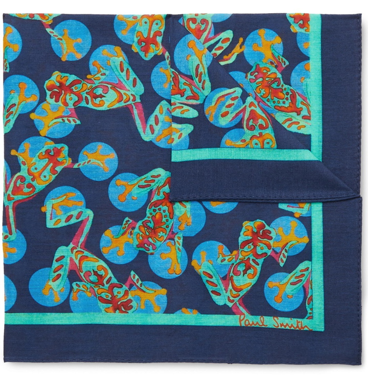 Photo: Paul Smith - Printed Cotton-Voile Pocket Square - Blue