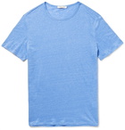 Onia - Chad Mélange Knitted Linen T-Shirt - Men - Light blue