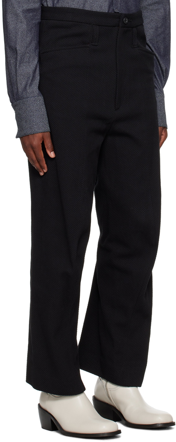 KOZABURO Black 3D Shaped Trousers Kozaburo