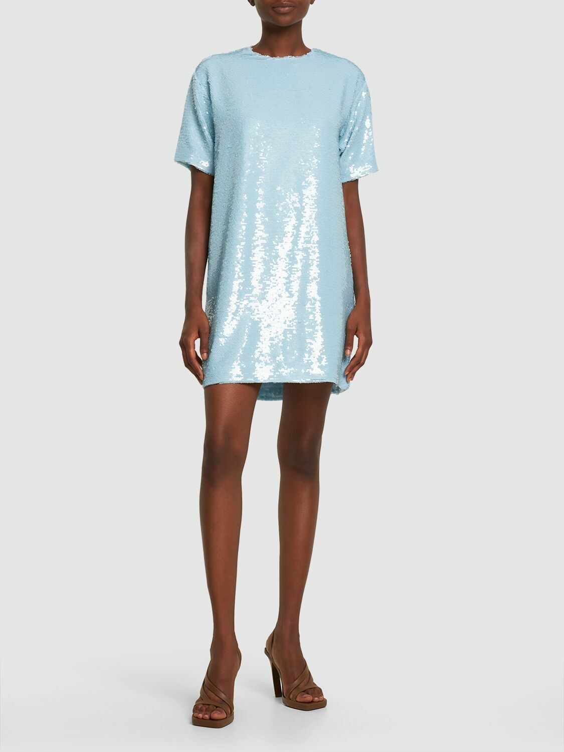 frankie shop sequin dress The Frankie Shop Riley Sequin Size Large One Shoulder Blue Dress, Pristine