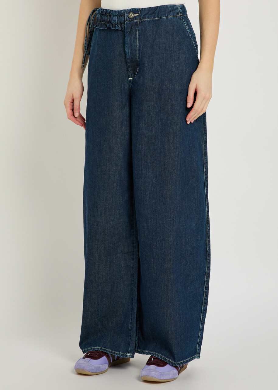 Damson Madder Augusta Ruffled Straight-leg Jeans Indigo