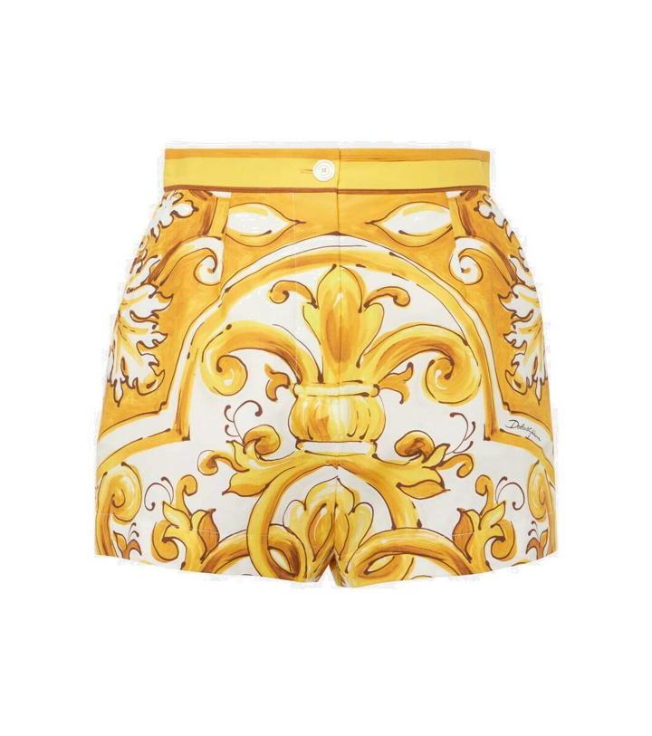 Photo: Dolce&Gabbana Majolica high-rise cotton shorts