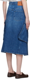 JW Anderson Blue Cargo Pocket Denim Midi Skirt