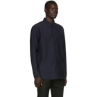 Jil Sander Navy Wool and Mohair Shirt