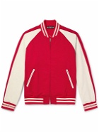 Mastermind World - Logo-Embroidered Two-Tone Tech-Jersey Bomber Jacket - Red