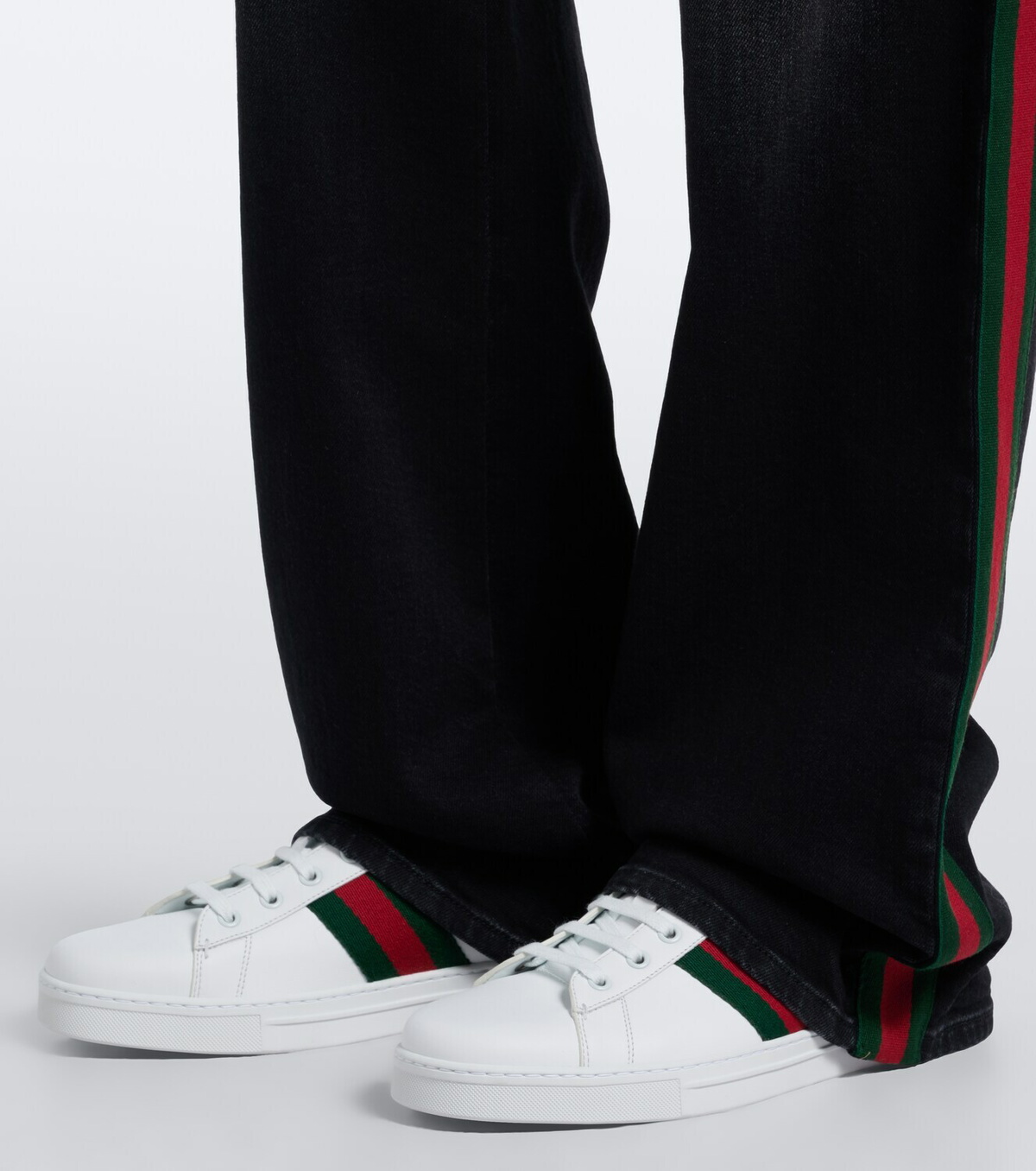 Gucci Ace Web Stripe leather sneakers