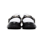 Toga Pulla Black and White Leather Mule Loafers
