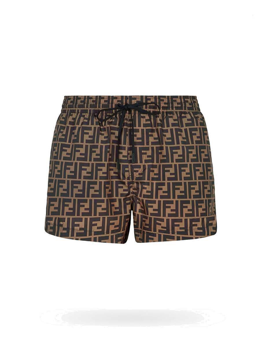 Fendi Swim Trunks Brown Mens Swimwear Fendi