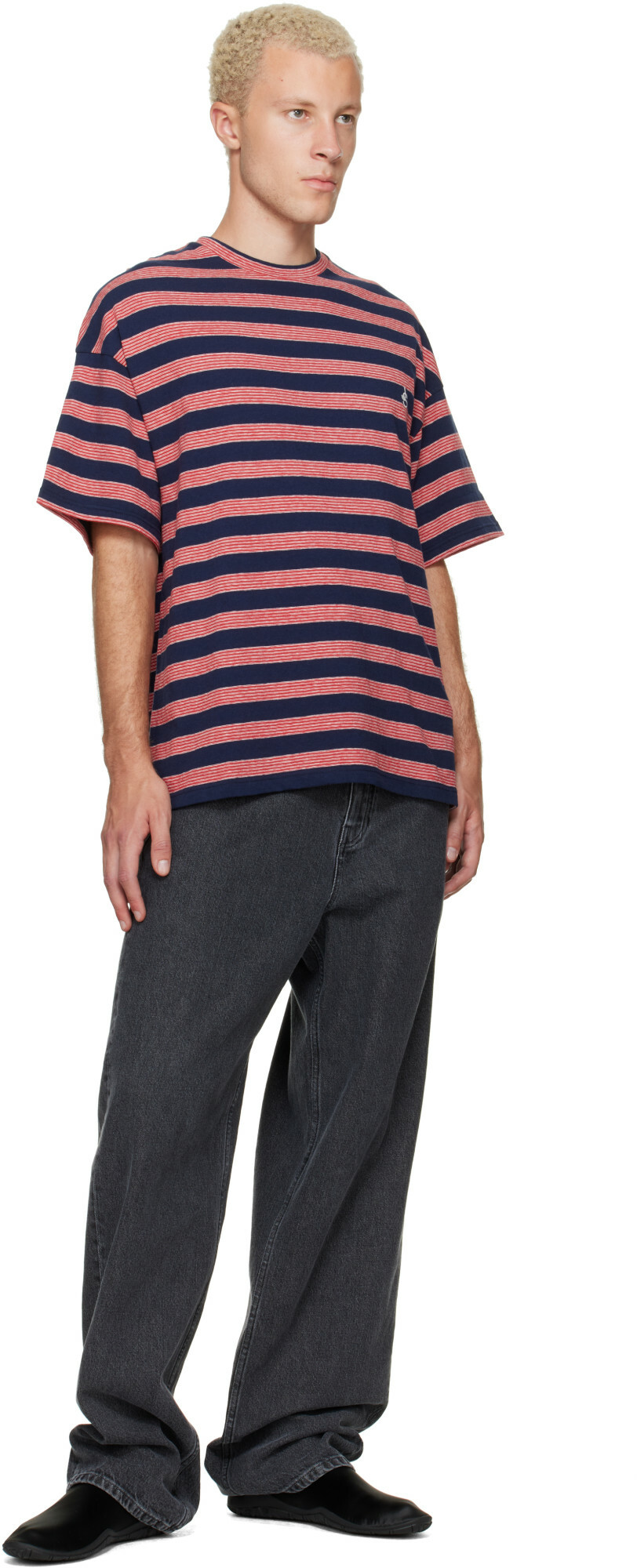 Jil Sander Navy & Red Striped T-shirt
