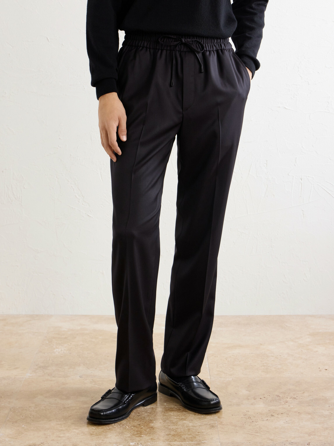 Brioni - Asolo Straight-Leg Wool Drawstring Trousers - Gray