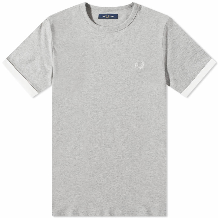Photo: Fred Perry Men's Ringer T-Shirt in Steel Marl