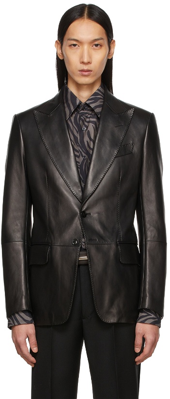 Photo: TOM FORD Black Sartorial Blazer Lambskin Jacket
