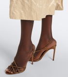 Aquazzura Horizon Crystal leather slingback sandals