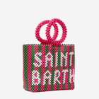 MC2 Saint Barth Beaded Handbag With Pink And Green Stripes
