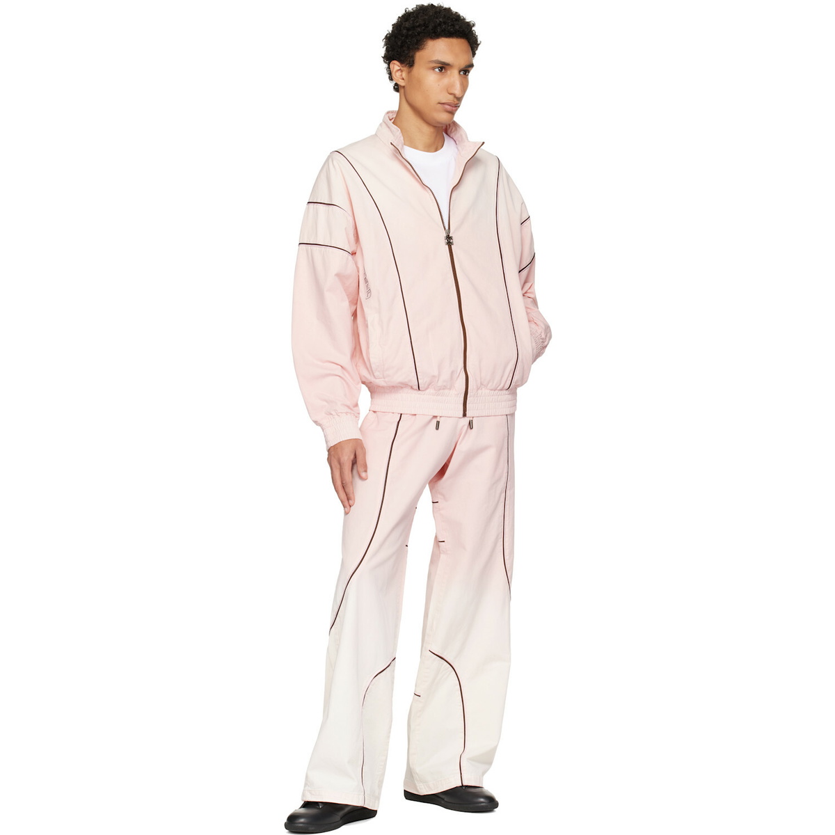 Off-White Pink Garment Dye Slouchy Track Pants